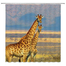 Wild Animal Shower Curtains Elephant Giraffe Lion Deer Tiger Animals Themed Pattern Print Bathroom Decor Cloth Curtain Set Cheap 2024 - buy cheap