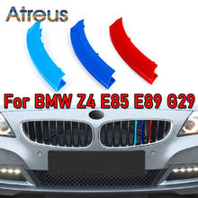 Наклейка на решетку радиатора автомобиля из АБС-пластика, 3 шт., накладка, зажим для BMW Z4 E89 E85 G29 Roadster 2020 2019 2018 2002-2017 M, стильные аксессуары 2024 - купить недорого