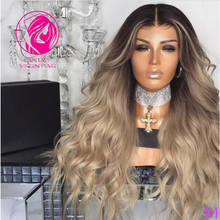 Ombre Ash Blonde Human Hair Lace Front Wig 13x4/13x6 Deep Wave Frontal Wigs for Women Brazilian Remy Hair Transparent 150% 2024 - buy cheap
