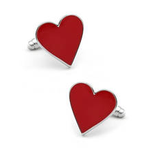 Gemelos de boda para hombre, Material de latón de calidad, Color rojo, diseño de corazón de amor, venta al por mayor y al por menor 2024 - compra barato