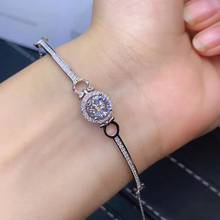 Pulseira feminina de pedra preciosa moissanite, joia prateada 2020 para banquetes de aniversário, brilhante, melhor que diamante, novo, 925 2024 - compre barato