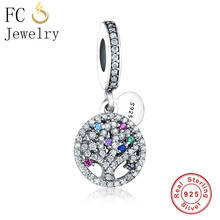 FC de la joyería de la marca Original pulsera de encanto 925 pulsera árbol de plata de la vida Cubic Zircon colgante de cristal del grano para DIY Berloque 2024 - compra barato