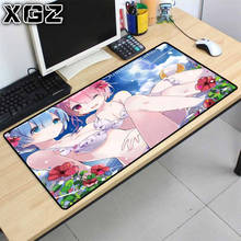 Xgz mouse pad para animação duas meninas, mouse pad carregador sem fio acessório para computador notebook escritório jogos 2024 - compre barato