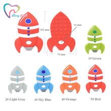 5 PCS BPA Free Silicone Rocket Teethers DIY Baby Charms Pacifier Dummy Montessori Sensory Cartoon Rocket Jewelry Making Toy 2024 - buy cheap