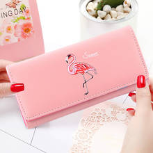 Women's Flamingo Print Wallet Long Handbag Fashion Wild Zipper Clutch Bag Multi-card Wallet Purse Card Holder 2024 - buy cheap