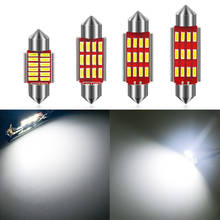 100PCS 6000K C5W C10W Festoon 4014 12SMD 31/36/39/41mm Auto LED Car Bulb Reading Dome Interior License Plate Parking Light 12V 2024 - buy cheap