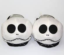 The Nightmare Before Christmas Jack Skellington Warm Plush Slippers Stuffed Indoor Shoes 2024 - buy cheap