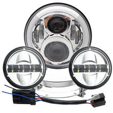 7 Inch motor LED Headlight 4.5 Inch Fog Lamps 7" Bracket for  Motorcycle Road King Electra Street Glide Softail Fatboy. 2024 - buy cheap