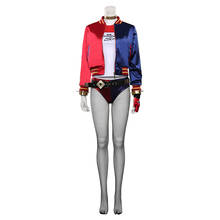 Disfraz de harlee Quinzel para Cosplay, camiseta, pantalones, traje de Carnaval para Halloween 2024 - compra barato