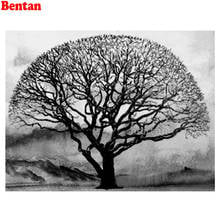 Full Square Drill 5D DIY Diamond Painting Tree Landscape Black And White Art Embroidery Cross Stitch Kit Mosaic Art Home Decor 2024 - buy cheap