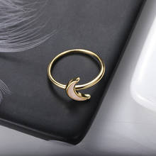 Anel opala com pedra de lua feminino, anel dourado e prateado vintage com zircônia 2024 - compre barato