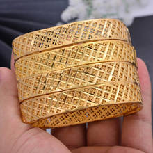 4pc/lot Dubai Gold Color Bangles for Women Bride Wedding Ethiopian Bracelet Africa Bangle Arab Jewelry Charm Christmas Bracelet 2024 - buy cheap
