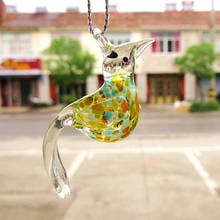 Custom handmade mini cute glass bird figurine Pendant Easter colorful lovely animal ornament home fairy garden decor accessories 2024 - buy cheap