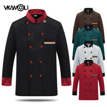 Vkamoli-Chaqueta de manga larga para Chef, uniforme de Hotel, restaurante, servicio de comida, camisa de cocinero, ropa de trabajo, Unisex 2024 - compra barato