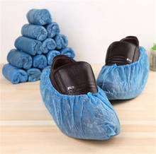 Capas descartáveis de plástico para sapatos, cobertura de calçados para dia de chuva, protetor de chão, limpeza grossa, cobertura de sapatos azul, 20 peças 2024 - compre barato