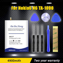 4900mAh Bateria Para Nokia 6 HE317 Nokia6 N6 TA-1000 TA-1003 TA-1021 TA-1025 TA-TA 1033-1039 Telefone 2024 - compre barato
