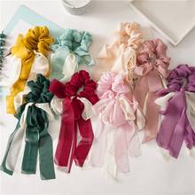 Korean Gentle Double Color Hair Scrunchies For Women Girls Chiffon Hair Rope Elastic Rubber Hair Band Headwear Hair Accessories 2024 - buy cheap