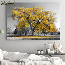 diamond embroidery Landscape painting yellow tree black white picture 5d diamond painting diamond mosaic full drill square round 2024 - buy cheap