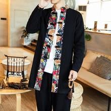 Chinese Style Tops 2020 News Coat Linen Patchwork Casual Long Gown New Year Clothes Traditional Chinese Clothing For Men 10804 2024 - buy cheap