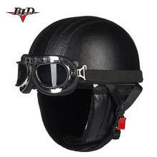 Мотоциклетные шлемы для мужчин и женщин, спортивные черные мотоциклетные шлемы + очки для мотокросса, шлем для скутера 2024 - купить недорого