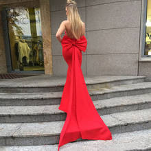 Justchicc Red Sexy Dress Women Off Shoulder Bodycon Party ClubWear Bandage Autumn Dresses Backless Long Dress Vestidos Bow Tie 2024 - buy cheap