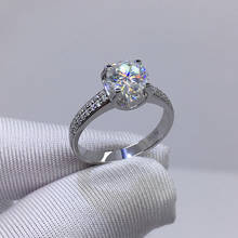 14K White Gold Moissanite Ring Double row drill Classic 4 claw jewelry Lab Diamond Wedding Anniversary Ring 2024 - buy cheap