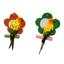 Bird Parrot Mirror Toy with Perch for Conure Finch Cage Stand Paw Grinding Perch C63B 2024 - buy cheap