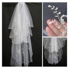 JIERUIZE  New Wedding Veil for Bride Crystal Beaded Bridal Veil Veus de noiva Wedding Accessories 2024 - buy cheap