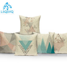 Nordic Style Blue Pink Geometric Animals Deer Rabbit Rabbit Polyester Pillow Cover Decoratives Sofa Home Cushion Cover 2024 - buy cheap