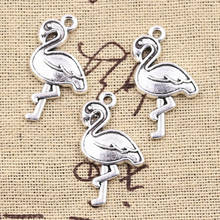 12pcs Charms Single Stand Crane Flamingo 28x15mm Antique Silver Color Plated Pendant Making DIY Handmade Tibetan Finding Jewelry 2024 - buy cheap