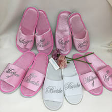 personalized pink bride Wedding Slippers,wedding bridesmaid name Slippers, Flower Girl Slippers,.Bachelorette party favors gifts 2024 - buy cheap