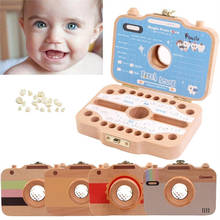 Forma da câmera do bebê leite dentes caixa de armazenamento de madeira salvar titular do cabelo dente organizador presente para meninas meninos 2024 - compre barato