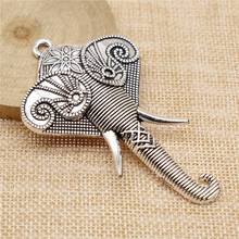 WYSIWYG 1pcs 84x51mm Big Elephant Head Pendant Charms For Jewelry Making 2024 - buy cheap