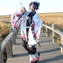 Kochou Shinobu cos Demon Slayer Kimetsu no Yaiba anime hombre mujer cosplay alta calidad Kimono moda disfraz conjunto completo 2024 - compra barato