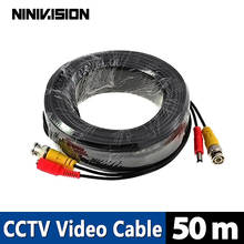 Домашний видеокабель NINIVISION, 50 м, футов, коаксиальный кабель для видеонаблюдения, BNC для камеры безопасности 2024 - купить недорого
