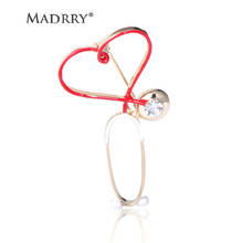 Madrry Classic Love Stethoscope Brooches For Women Men Collar Hat Scarf Party Badge Black Doctor Medical Brooch Christmas Gifts 2024 - buy cheap