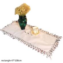 Cubierta de lujo bordada para el camino de mesa, toalla con bandera, mantel de encaje, té, mantel, fiesta, Navidad, hogar, decoración de boda 2024 - compra barato