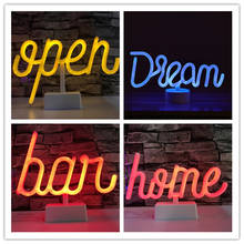 LED Bar Lights Neon Christmas Decor Table Lamp Words for Store Bar Open Advertising Sign Neon Wedding Love Home Decoration 2024 - buy cheap