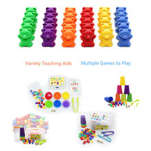 Rainbow Bear Kit Montessori Toys Counting Bears Preshool Teaching Aids Kids Educational Question Cards Sorting Board Game 2024 - buy cheap