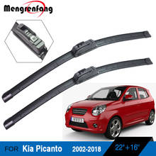 For Kia Picanto Car Wiper Blades Front Windscreen Soft Rubber Wiper J Hook Arms 2 Pieces 2002-2018 2024 - buy cheap