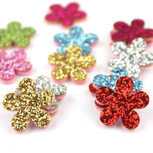 70Pcs 2cm Glitter flower shiny felt Padded Appliques for children's crafts headwear Hairpin Deco DIY Baby BB Clip Accessories 2024 - buy cheap