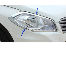 Detector de cubierta de coche, marco de embellecedor de lámpara de luz frontal cromada ABS para Suzuki s-cross SX4 2017 2018 2019, 2 uds. 2024 - compra barato