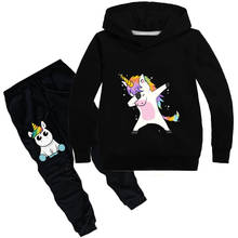 Baby Boys Girls Unicorn Sport Clothing Set Boy Sets Hoody Sweatshirt Pants Toddler Kids Clothes Children Causal Thin Tracksuit 2024 - buy cheap