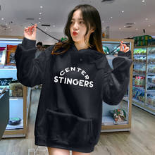 Hoodies Sweatshirt Women 2019 Autumn Winter Korean Kawaii CENTER STINGERS Letter Print Sweatshirt Female Poleron Women kpop 2024 - buy cheap