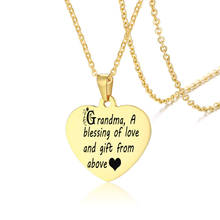 Custom Engraved Heart Necklace Grandma A Blessing of Love and Gift from Above Grandma Charm Necklace from Granddaughter 2024 - buy cheap