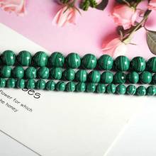 High Quality Natural Green Malachite Stone Smooth Round 4/6/8/10/12mm Necklace Bracelet Jewelry Gems Loose Beads 15 Inch wk58 2024 - buy cheap