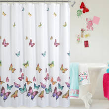 Polyester Shower Curtain with Hooks Colorful Butterfly Printed Fabric 180x180cm Waterproof Bathroom Screen for Home Hotel 2024 - buy cheap