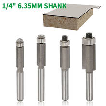 4PC/Set 1/4" 6.35MM Shank Milling Cutter Wood Carving Woodworking Flush Trim Router Bits For Wood Trimming Cutters With Bearing 2024 - buy cheap