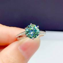2021 crackling green moissanite gemstone ring for women jewelry engagement ring for wedding 925 silver ring birthday gift love 2024 - buy cheap