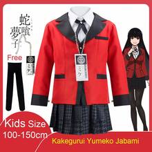 Crianças kakegurui cosplay trajes kakegurui yumeko jabami japonês escola meninas uniforme conjunto completo jaqueta + camisa + saia meias gravata 2024 - compre barato
